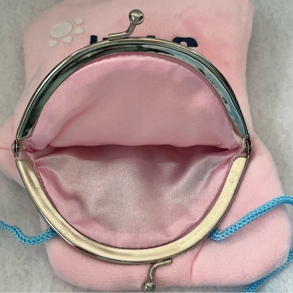 STITCH Small Pink Plush Kiss Lock Necklace Pouch Scrump Disney Japan - Picture 11 of 13